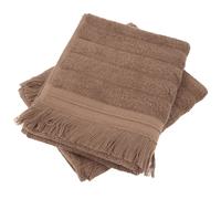 Lot de 2 serviettes invité 33x50 cm NATURAL STRIPES marron