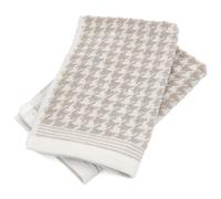 Lot de 2 serviettes invité 33x50 cm PIED-DE-POULE beige