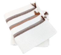 Lot de 2 serviettes invité 33x50 cm pur coton SERATA blanc jaune