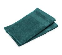 Lot de 2 serviettes invité coton 550 g/m2 30x50cm NAÏA bleu Paon