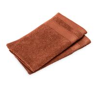 Lot de 2 serviettes invité coton 550 g/m2 30x50cm NAÏA orange Argile