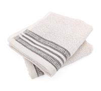 Lot de 2 serviettes invité pur coton 33x50 cm 100% coton DRY beige