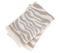 Lot de 2 serviettes invités 33x50 cm ZEBRA SOFT pur coton motif zèbre beige