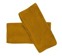 Lot De 2 Serviettes Invités En Coton 500 Gr/M2 Lagune Moutarde, Par Soleil D'ocre
