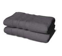 Lot de 2 serviettes - LOVELY HOME - 2 Draps de douche 70 x 140 cm - Gris anthracite
