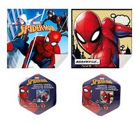 Lot de 2 sets de table magiques Spiderman Marvel en tissu de table lavable et résistant à la chaleur 30 x 30 cm 100 % coton