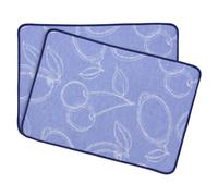 Lot de 2 sets de table matelassés 35x50 cm 100% coton LINE Bleu
