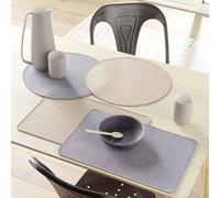 Lot de 2 sets de table tissés antidérapants Gris
