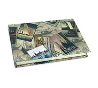 Lot de 2 sketchbook, album de dessin A6, bloc de dessin 14,8 x 10 cm, couverture rigide, décoration en poudre or, 96 feuilles, papier lisse camoscino, motif : Venise