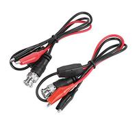 Lot de 2 sondes de test d'oscilloscope BNC mâle Q9 vers double pince câble coaxial 0,5 m