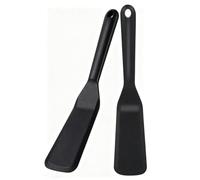 Lot de 2 Spatule Silicone Cuisine 25cm Noir, Mini Spatule Crepe Antiadhésive Résistante à la Chaleur, Maryse Patisserie Sans BPA pour Pizza Plancha Oeufs, Ustensiles de Cuisine Accessoires