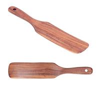 Lot de 2 spatules plates en bois pour démarreur de levain, ustensile cuisine palette de cuisson en bois avec trou de suspension, ustensiles en teck pour retourner le service, gratter, tourner