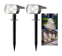 Lot de 2 Spot Solaire Exterieur Outdoor, 56 LEDs 3 Modes Lampe Solaire Exterieur Jardin, Fonction 2 en 1 et IP65 Étanche Projecteur