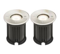 Lot de 2 spots extérieurs encastrés Chemin de jardin Sol Lampes en acier inoxydable Garage Entrée Spots IP65 Lampes