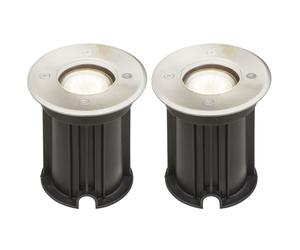 Lot de 2 spots extérieurs encastrés Chemin de jardin Sol Lampes en acier inoxydable Garage Entrée Spots IP65 Lampes