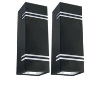 Lot de 2 spots muraux extérieurs en inox s'allume cour de propriété dans un ensemble comprenant des ampoules LED