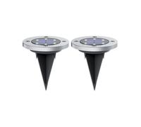 Xanlite Spots solaires LED PACK2SPSO4 Acier et verre IP44 6500K Autonomie 8h - Lot de 2