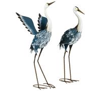 Lot de 2 statues jardin exterieur sculpture de hšŠron en acier pour šŠtang, patio, terrasse, pelouse, 74/70cm multicolore
