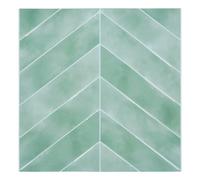 Créateur d'intérieur - Lot de 2 Stickers Décoratifs Chevrons "Caro" 30x30cm Vert Clair