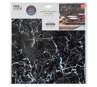 Atmosphera - Lot de 2 Stickers - carrelage - Noir - 30x30 cm