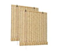 Lot de 2 Store de fenêtre en Bambou avec enroulement manuel, protection vie privée et brise-vue - Longueur 80 x Hauteur 160 cm