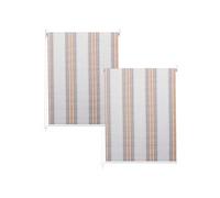 Lot de 2 stores à enroulement HWC-D52 120x230cm gris/marron/orange