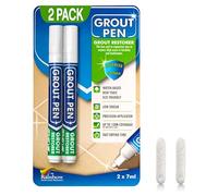 Lot de 2 stylos à joints blancs - conçus pour restaurer les joints de carrelage dans les salles de bains et les cuisines (blanc)