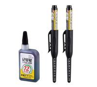 Lot de 2 stylos de marquage à tête longue de 45 mm avec recharge de 15 ml d ' encre pour le marquage sur bois, céramique, métal, plastique, tête rechargeable