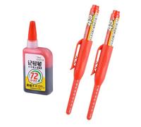 Lot de 2 stylos de marquage à tête longue de 45 mm avec recharge de 15 ml d ' encre pour le marquage sur bois, céramique, métal, plastique, tête rechargeable