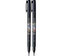 Lot de 2 stylos pinceaux Tombow Fudenosuke, pointe souple, couleur d'écriture noire