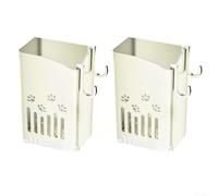 Lot de 2 supports à couverts - Égouttoir mural avec bec de drainage et plateau d'égouttement - Pour cuisine (beige)