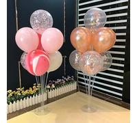 Lot de 2 supports de ballons de table réutilisables transparents avec base en bâton