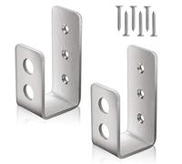 Lot de 2 supports de barricade de porte de 2 x 4 (3,8 x 8,9 cm) | Support de barre ouverte en acier inoxydable de qualité marine pour bois de 5 x 10 cm comme renfort de porte de sécurité, brouilleur