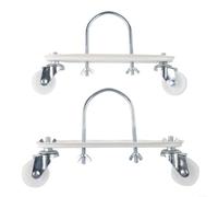Lot de 2 supports de chauffage électriques robustes avec roues rotatives à 360° pour radiateurs remplis d'huile - Base mobile en acier au carbone noir (blanc)