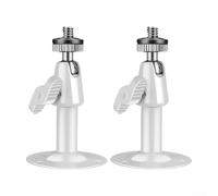 Lot de 2 supports de fixation réglables en fer pour caméra de sécurité - Support mural et plafond pour surveillance intérieure et extérieure - Petit design compact - Blanc