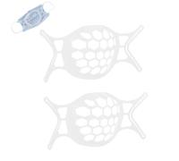 Lot de 2 supports de masque facial 3D, support de masque facial, support de moufle buccal réutilisable, lavable, cadre de support de moufle respiratoire, protections de masque (Blanc)