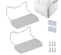 Lot de 2 supports de matelas en métal | Ensemble de butées de cadre de lit | Barre de maintien antidérapante pour cadre de lit en bois et métal | Support de fixation pour matelas pour chambre à