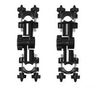 Lot de 2 supports de parapluie avec clip rotatif à 360 °, double fixation pour bâtons de 1 à 2,5 cm, support pivotant en plastique rapide à installer pour la pêche, le camping, l'extérieur, chariot de