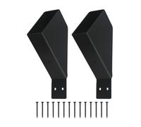 Lot de 2 supports de pergola à 45 degrés pour poteau en bois 2 x 4 | Construction en fer robuste, plaque de 2 mm d'épaisseur, finition revêtue noire, s'adapte aux poteaux de 2 x 4