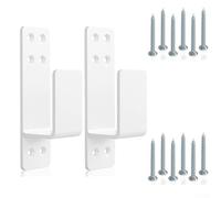 Lot de 2 supports de porte pour supports BARRICADE pour la sécurité de la maison, 2 x 4 supports de barre pour entrée non autorisée (blanc)