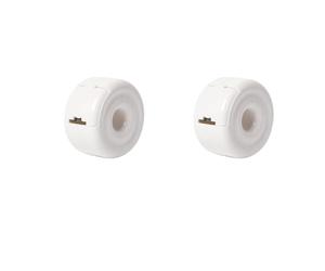 Lot de 2 supports de ruban adhésif avec cutter et rangement, blanc | Distributeurs de ruban adhésif léger avec cutter offrant un rangement facile pour la maison et l'utilisation