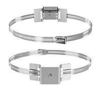 Lot de 2 supports de serrage réglables - Support de panneau durable - Support universel pour poteau rond - Panneau solaire, boîte aux lettres, tige téléphonique, caméra - Accessoires d'extérieur