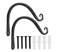 Lot de 2 supports de suspension pour plantes d'intérieur, support mural robuste 20, 3 cm avec vis, carillon à vent en métal et crochet pour mangeoire à oiseaux pour une utilisation en extérieur et
