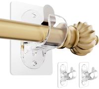 Lot De 2 Supports De Tringle À Rideaux Autocollants Sans Perçage - Crochets De Tringle À Rideaux Réglables Sans Clous - Transparent
