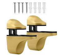 Lot de 2 supports d'étagère en verre - Support de maintien réglable pour stockage flottant - de zinc avec coussin en caoutchouc - Lot de 2 pinces - Pour cuisine, salle de bain, bureau, dortoir