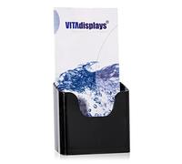 Lot de 2 supports DIN longs pour prospectus de table DL trifold, brochures, porte-brochures, support mural en option