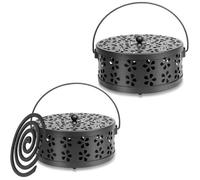 Lot de 2 supports en spirale anti-moustiques, portable,porte-bobine mobile, porte-encens en métal classique, pour la maison, le ca