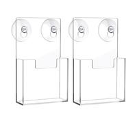 Lot de 2 supports muraux en acrylique | Porte-dépliants transparent pour organisateur de documents, brochures, littérature, bureau, magasin, résidence