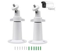 Lot de 2 Supports muraux pour caméra d'extérieur, pour intérieur/extérieur, système de caméra et Pro, réglable à 360°, Blanc