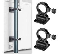 Lot de 2 supports pliables noir pour parasol et canne à pêche - mural, plage, balcon, terrasse